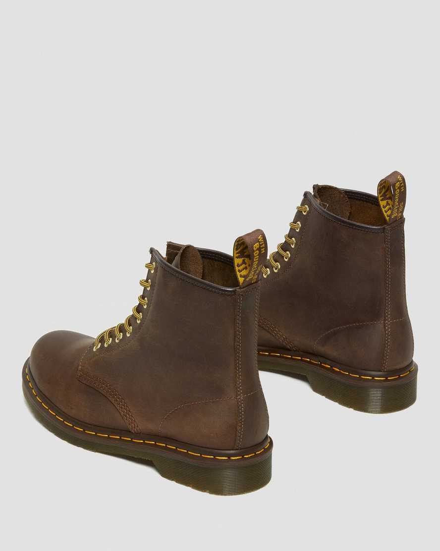braune dr. martens 1460 crazy horse herren-schnürstiefel