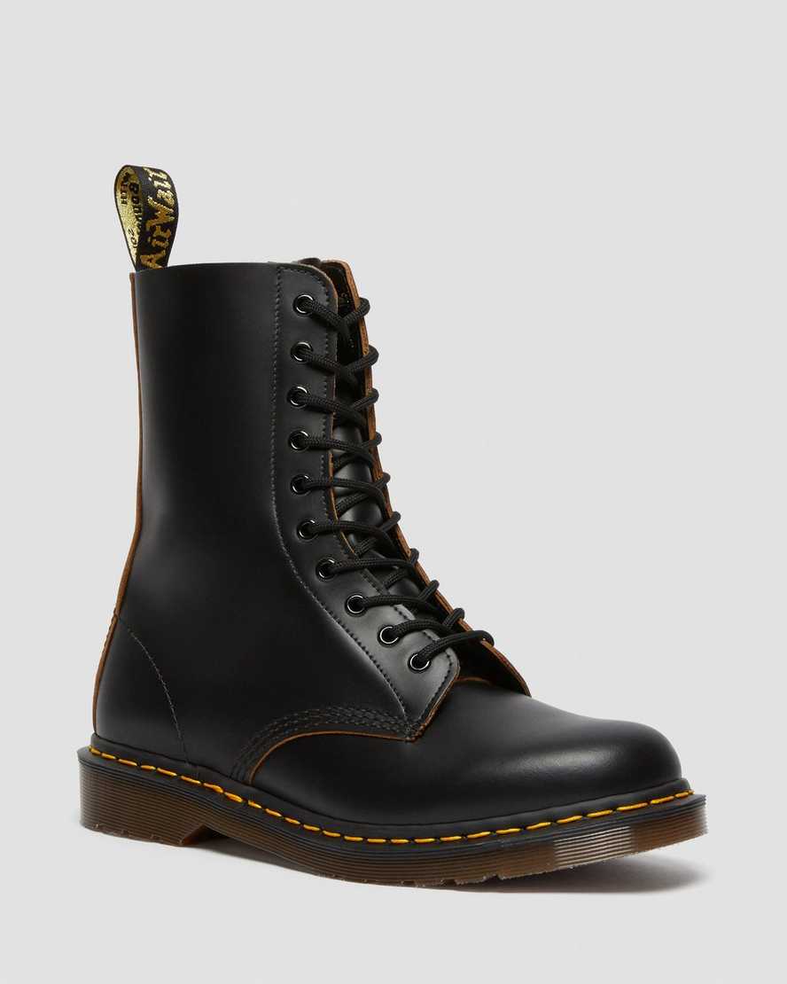 schwarze dr. martens 1490 vintage herrenstiefel hergestellt in england mittelhoch
