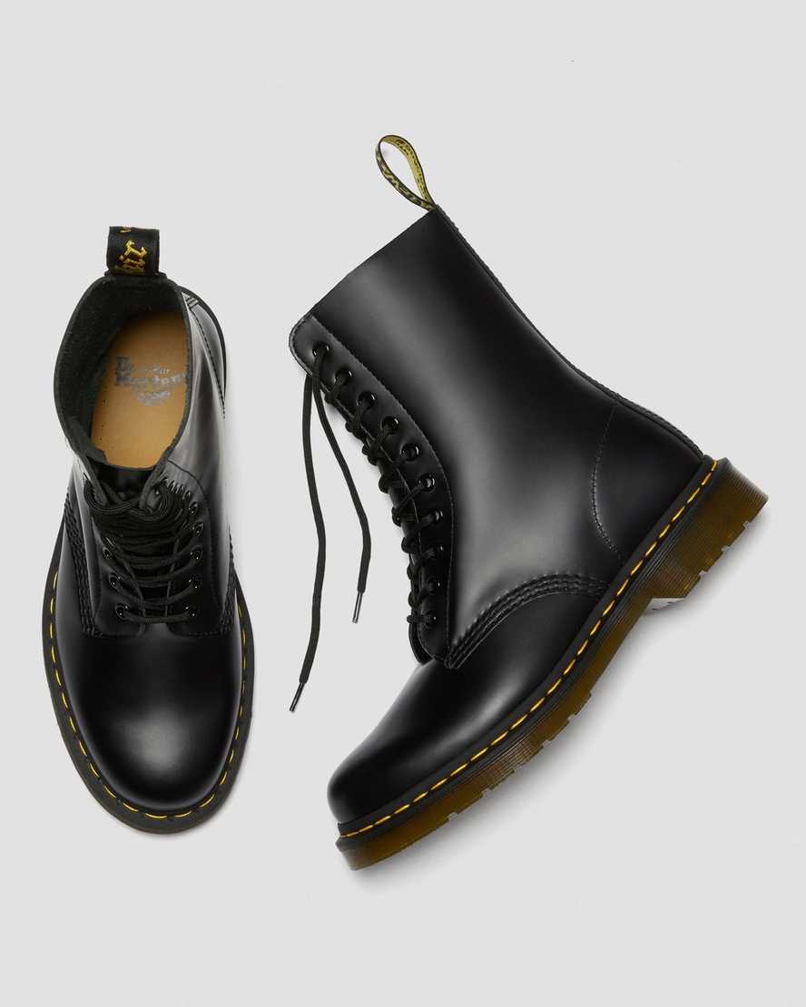 schwarze dr. martens 1490 smooth herrenstiefel mittelhoch