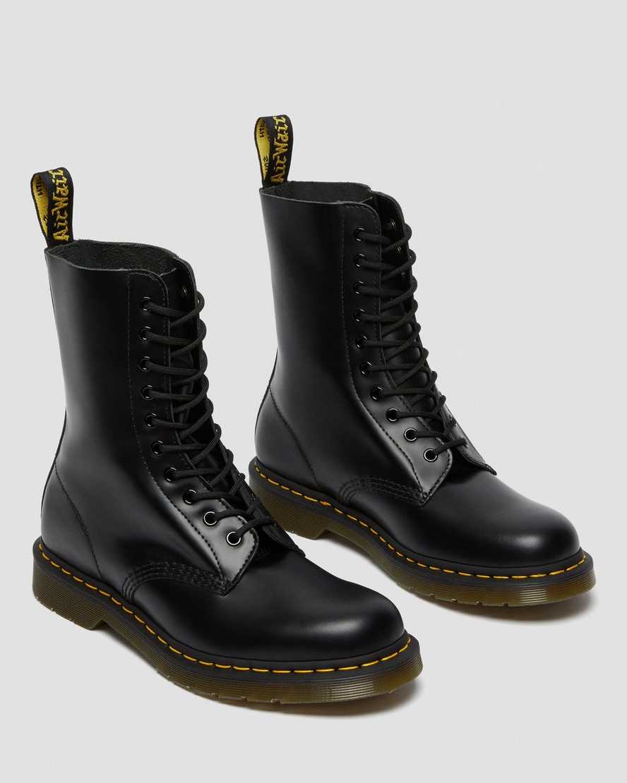 schwarze dr. martens 1490 smooth herrenstiefel mittelhoch