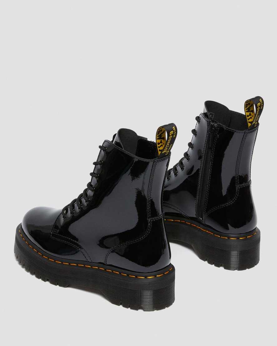 schwarze dr. martens jadon lack-plateaustiefel für herren