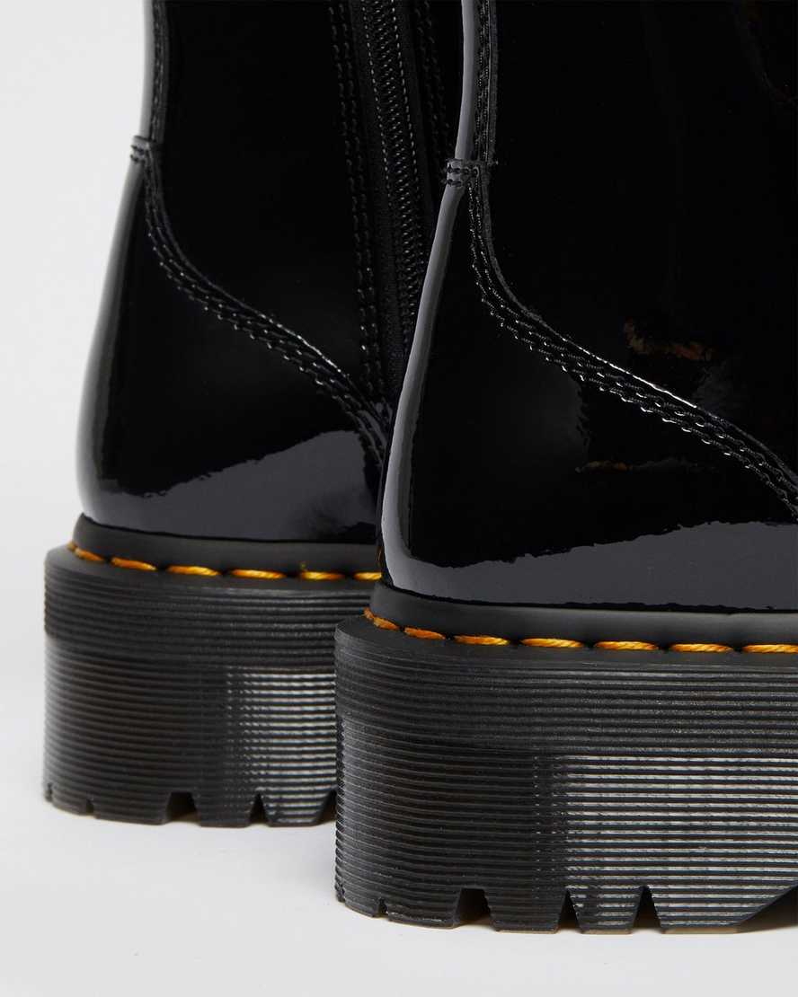 schwarze dr. martens jadon lack-plateaustiefel für herren