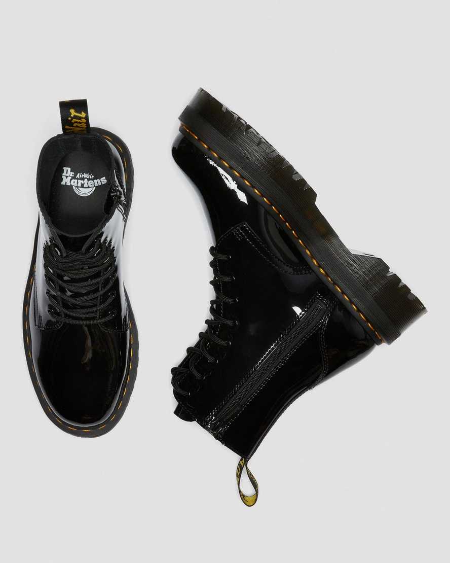 schwarze dr. martens jadon lack-plateaustiefel für herren