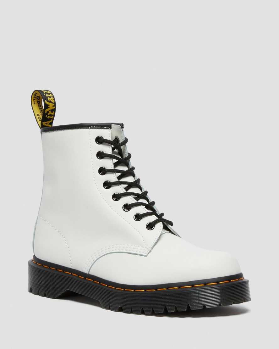 weiße dr. martens 1460 bex smooth herren-plateaustiefel