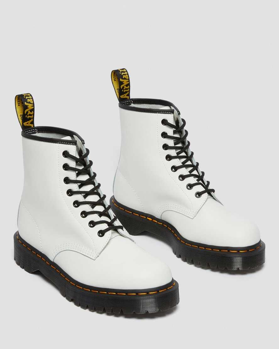 weiße dr. martens 1460 bex smooth herren-plateaustiefel