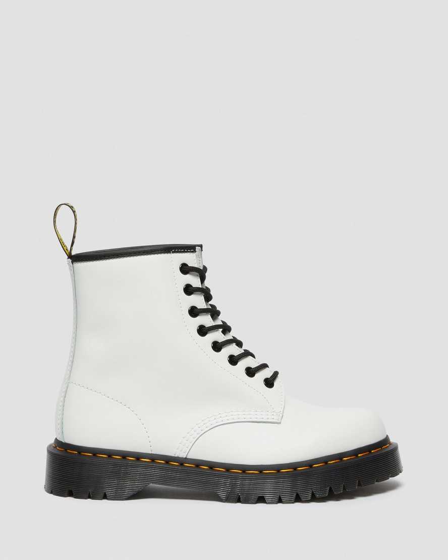 weiße dr. martens 1460 bex smooth herren-plateaustiefel