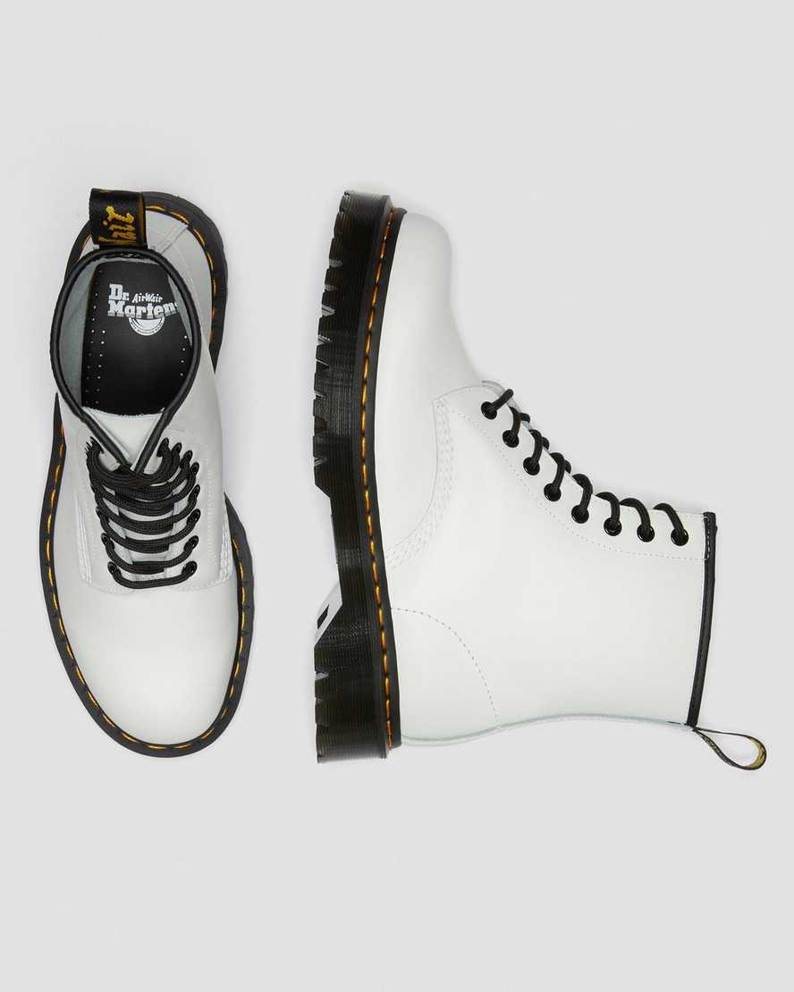 weiße dr. martens 1460 bex smooth herren-plateaustiefel