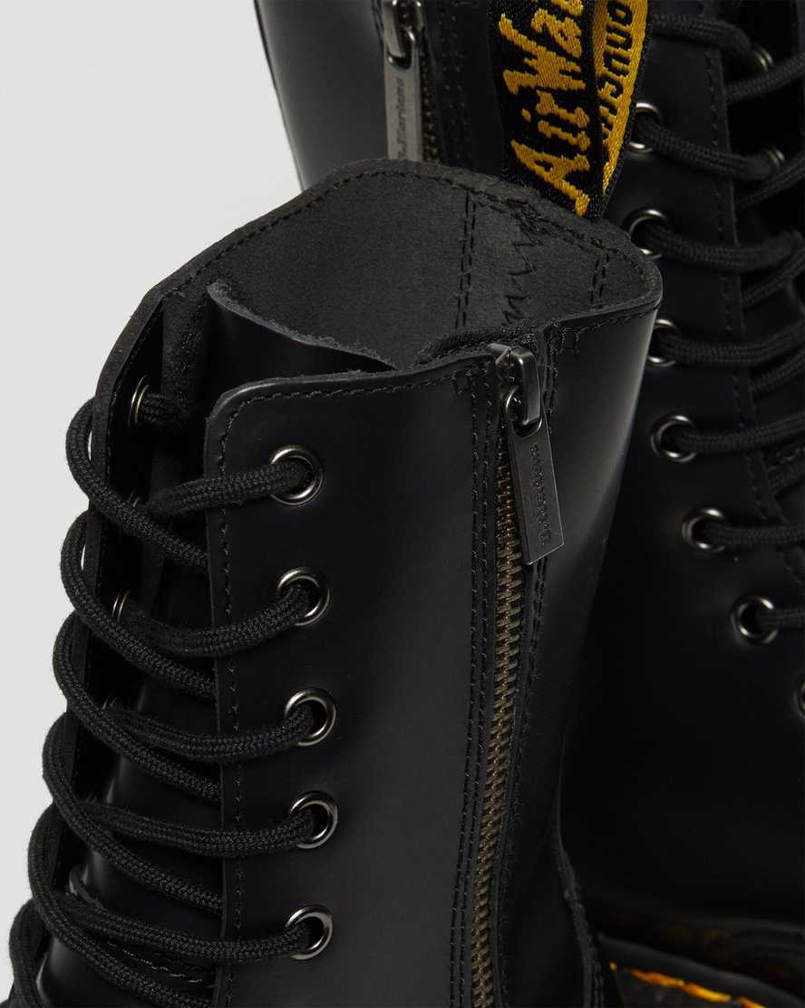 schwarze dr. martens jadon hi smooth herren-plateaustiefel