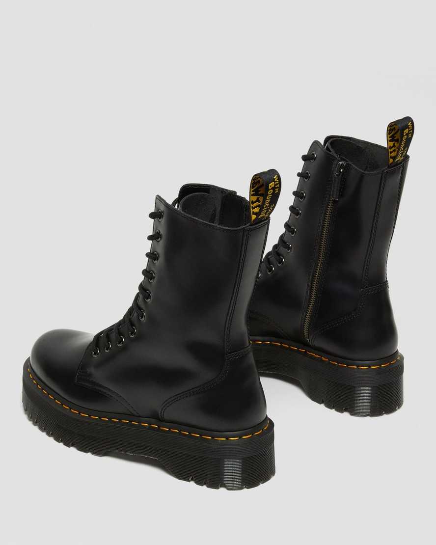 schwarze dr. martens jadon hi smooth herren-plateaustiefel
