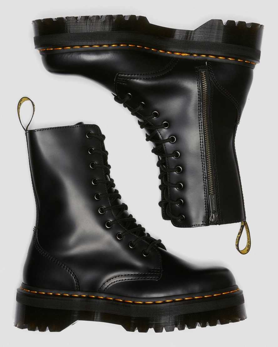 schwarze dr. martens jadon hi smooth herren-plateaustiefel