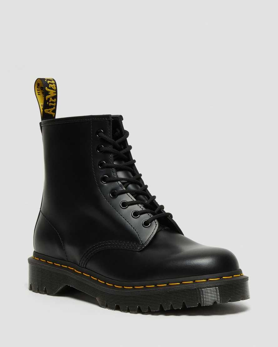 schwarze dr. martens 1460 bex smooth herren-plateaustiefel