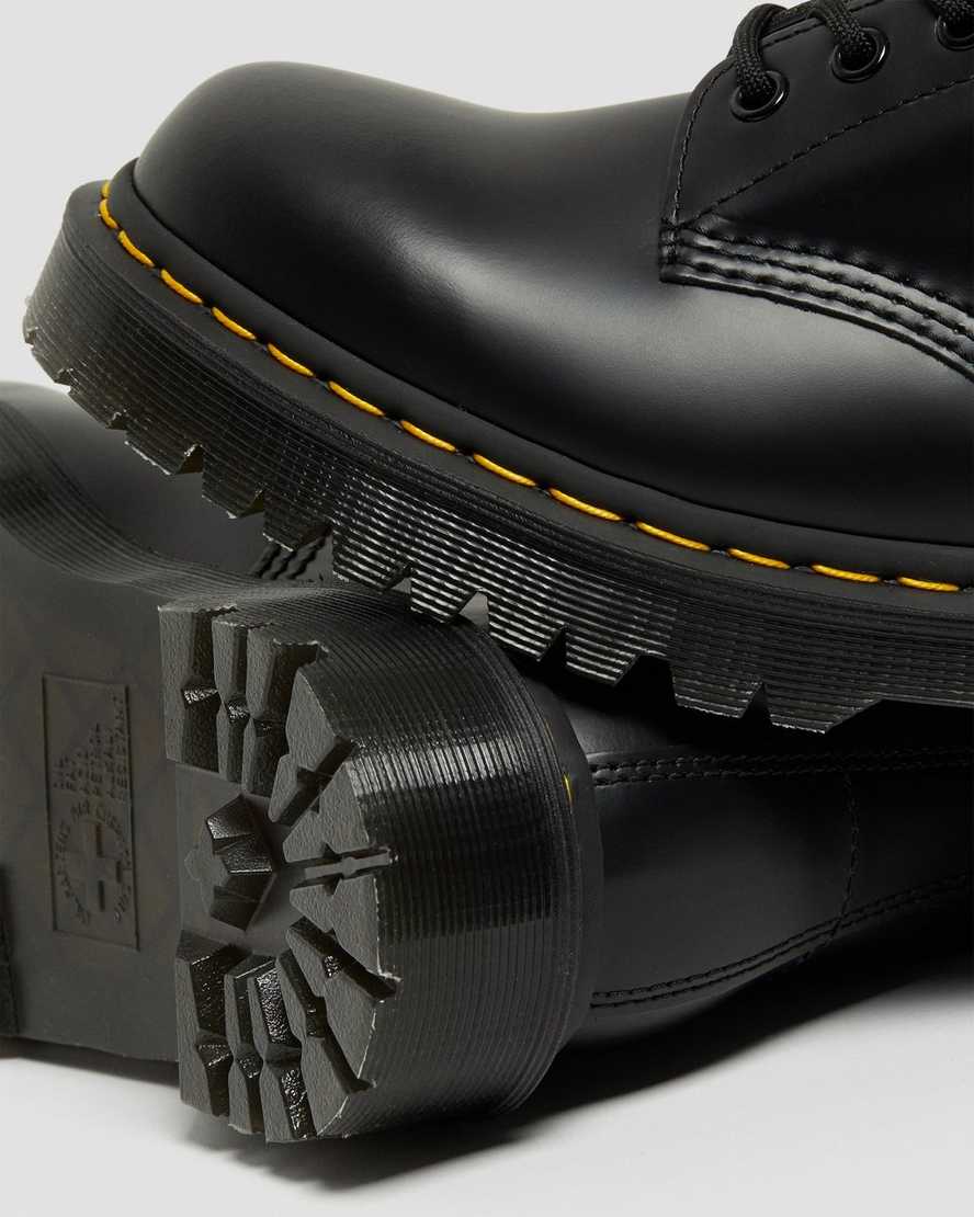 schwarze dr. martens 1460 bex smooth herren-plateaustiefel