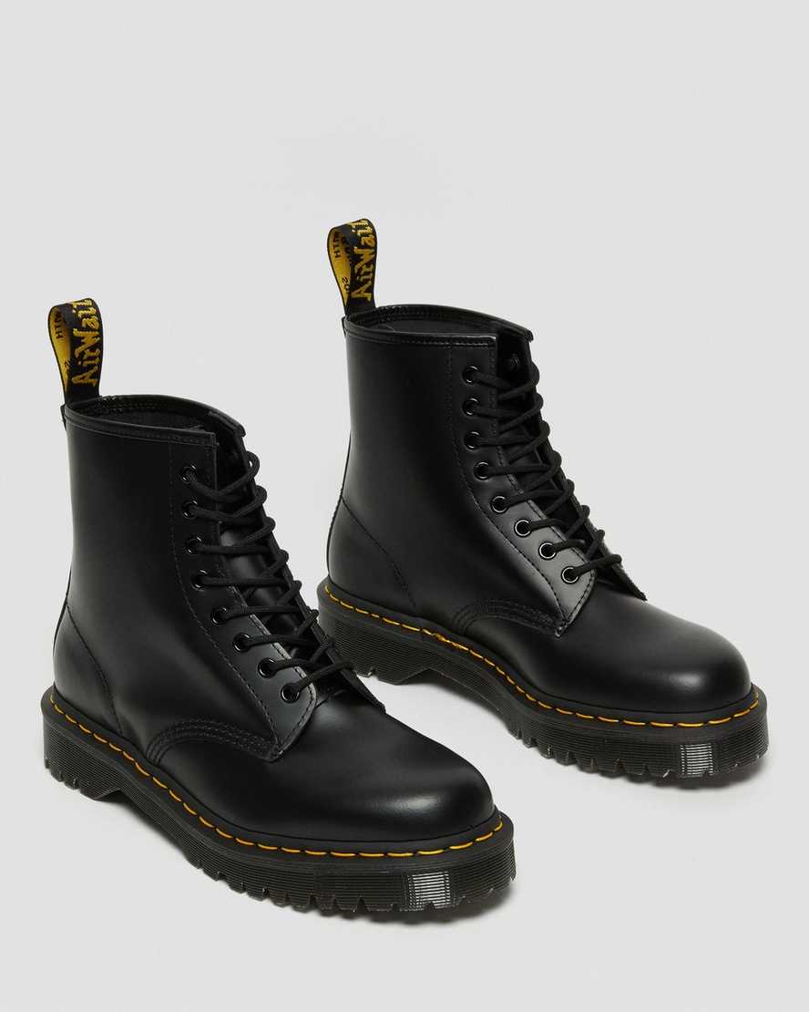 schwarze dr. martens 1460 bex smooth herren-plateaustiefel
