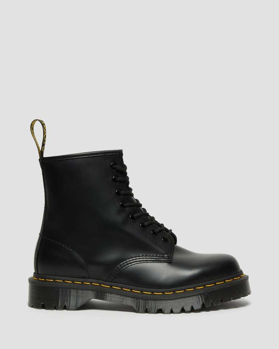 schwarze dr. martens 1460 bex smooth herren-plateaustiefel