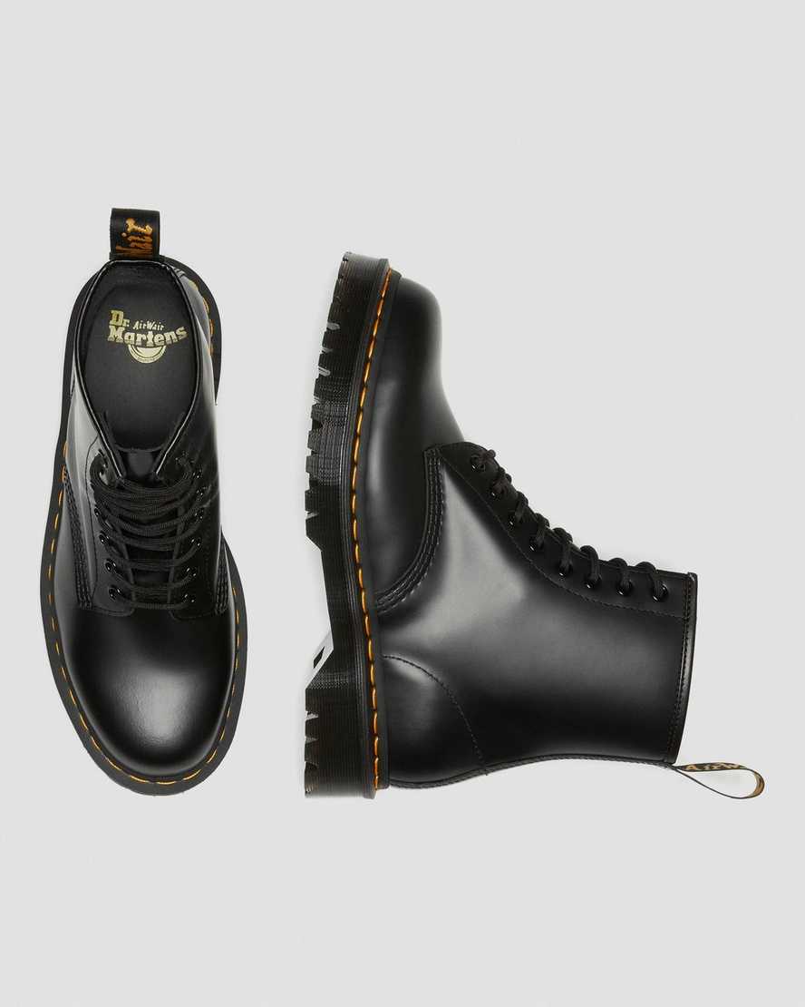 schwarze dr. martens 1460 bex smooth herren-plateaustiefel