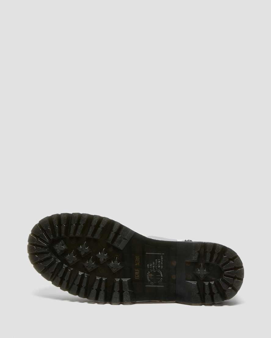 weiße dr. martens jadon polka dot glatte herren-plateaustiefel