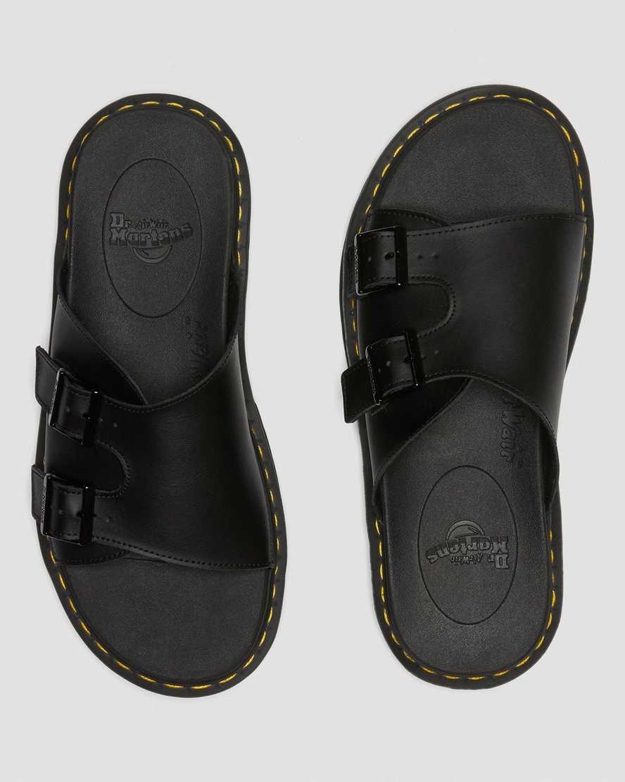 schwarze dr. martens dax herren-sandalen