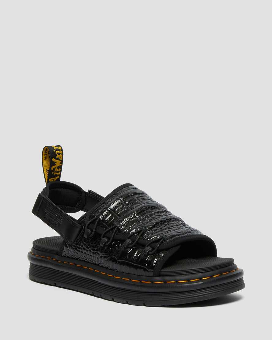 schwarze dr. martens mura suicoke croco herren-sandalen