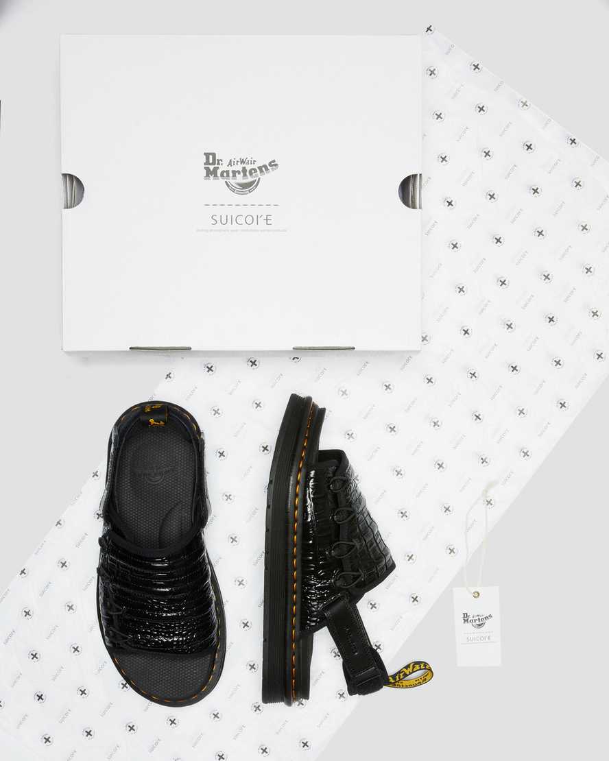 schwarze dr. martens mura suicoke croco herren-sandalen