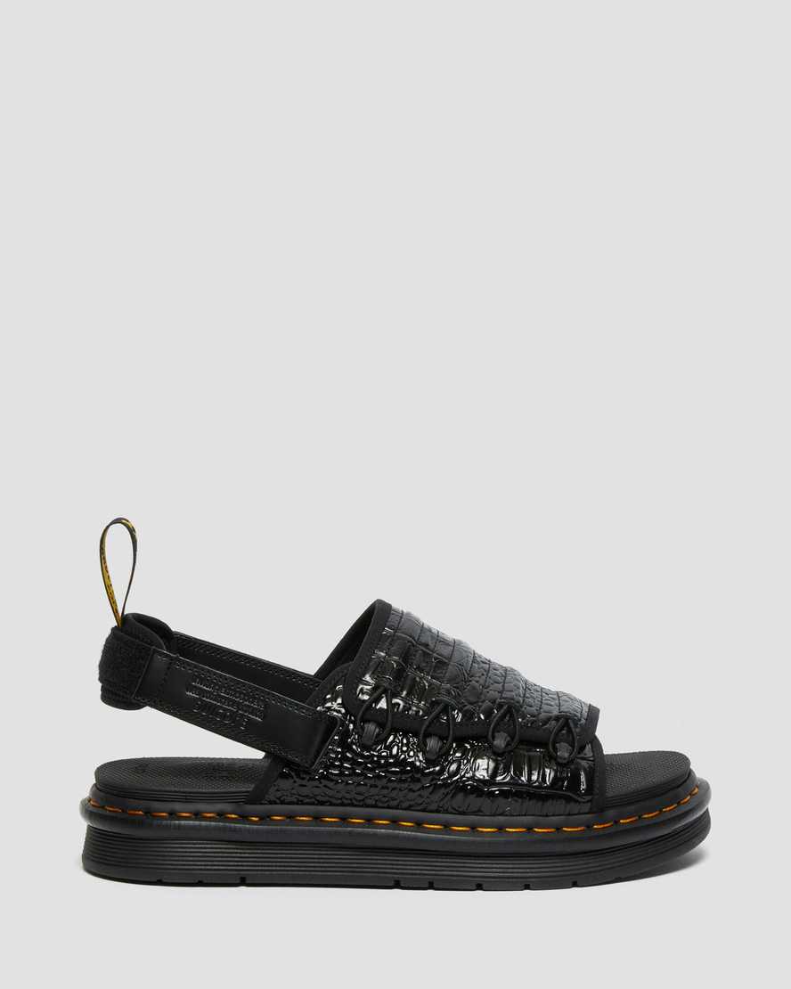 schwarze dr. martens mura suicoke croco herren-sandalen