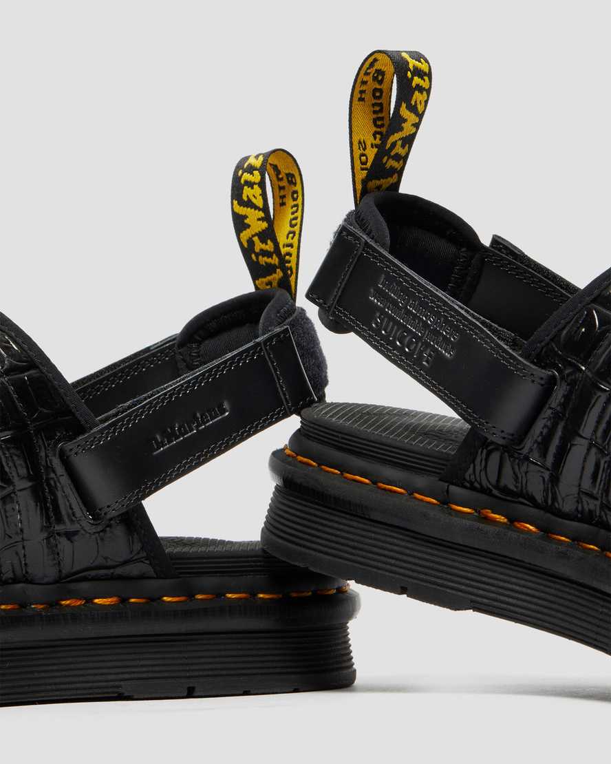 schwarze dr. martens mura suicoke croco herren-sandalen