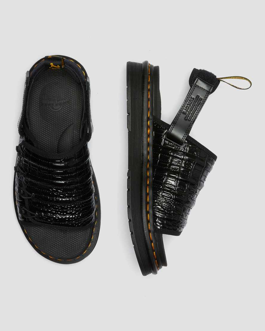 schwarze dr. martens mura suicoke croco herren-sandalen