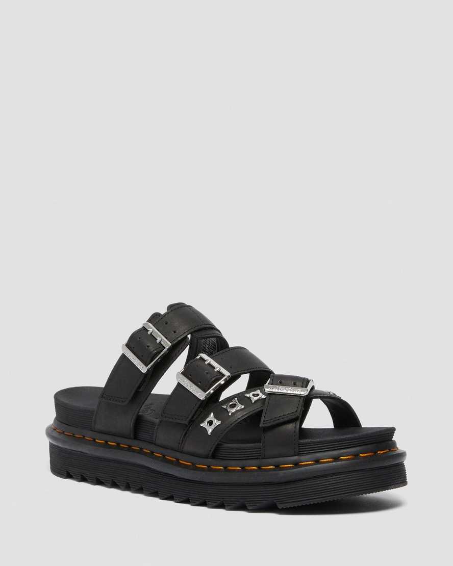 schwarze dr. martens ryker ii herren-sandalen mit riemen