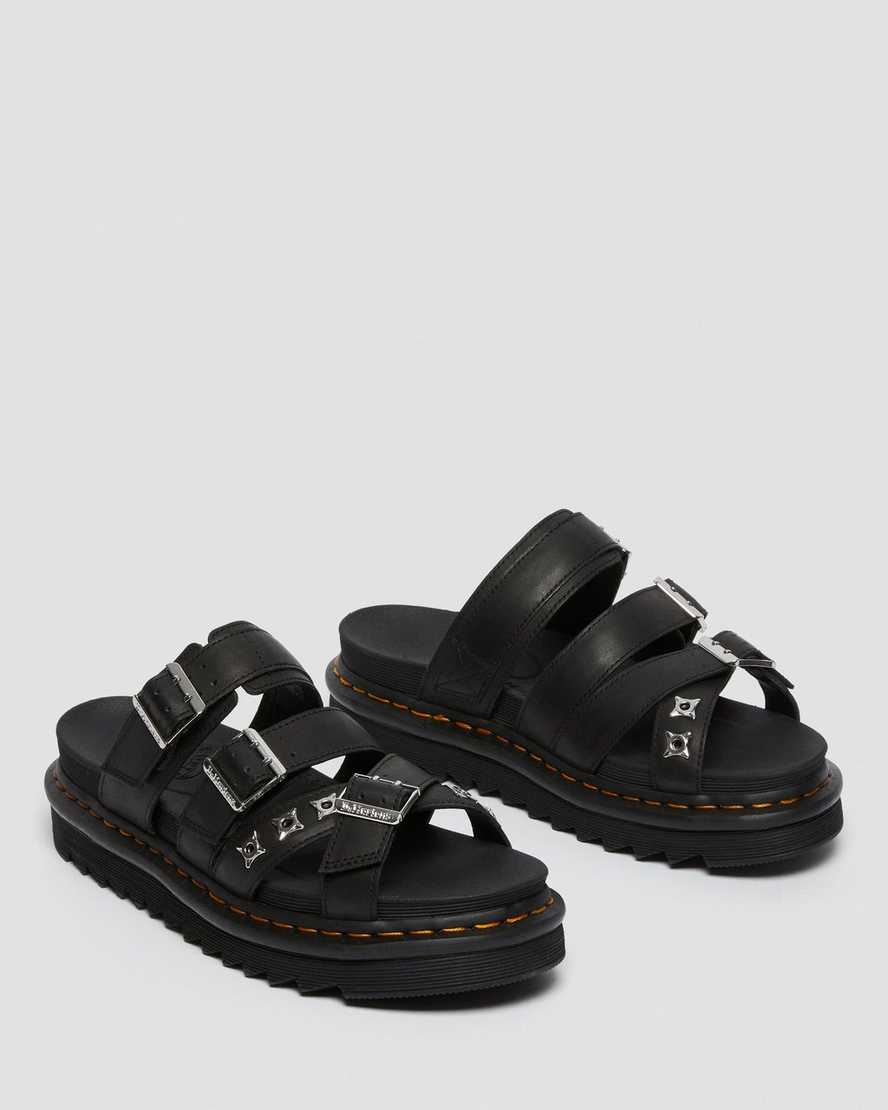 schwarze dr. martens ryker ii herren-sandalen mit riemen