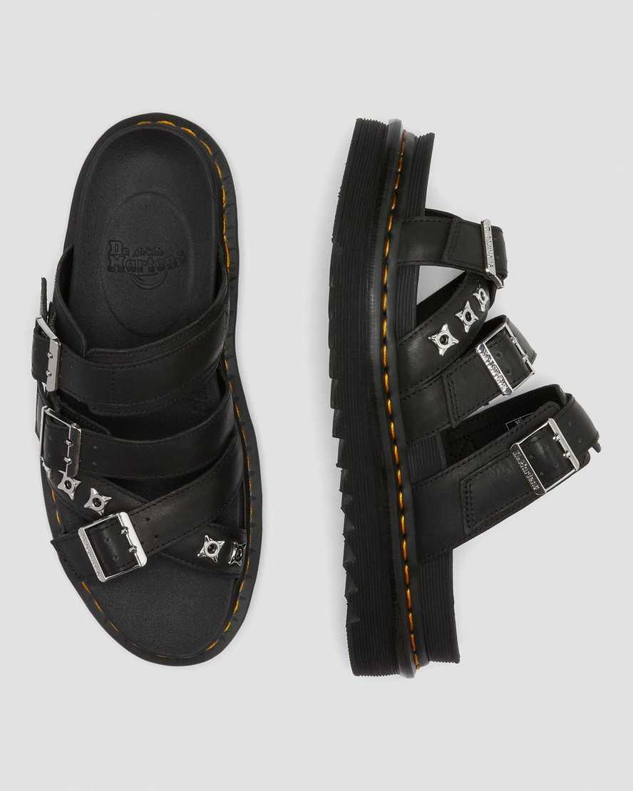 schwarze dr. martens ryker ii herren-sandalen mit riemen