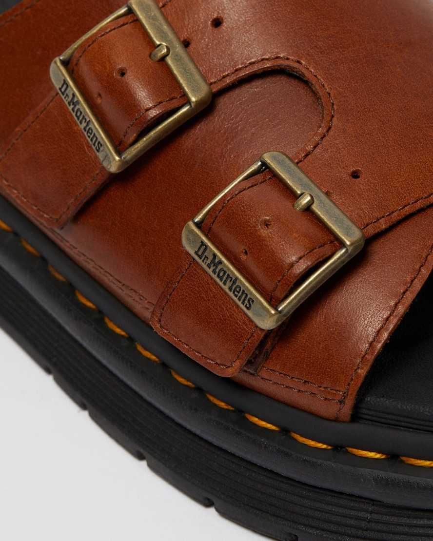 hellbraune dr. martens dax luxor herren-sandalen