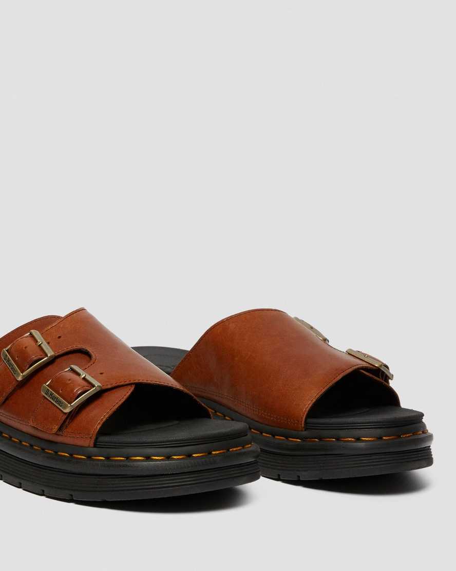 hellbraune dr. martens dax luxor herren-sandalen