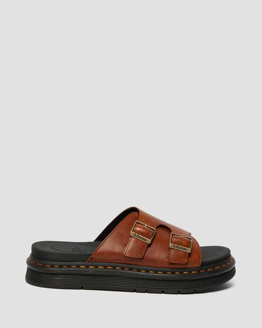hellbraune dr. martens dax luxor herren-sandalen