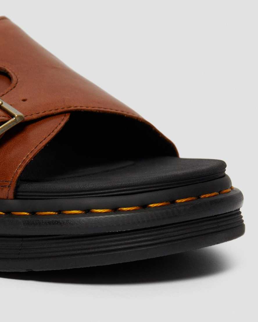 hellbraune dr. martens dax luxor herren-sandalen