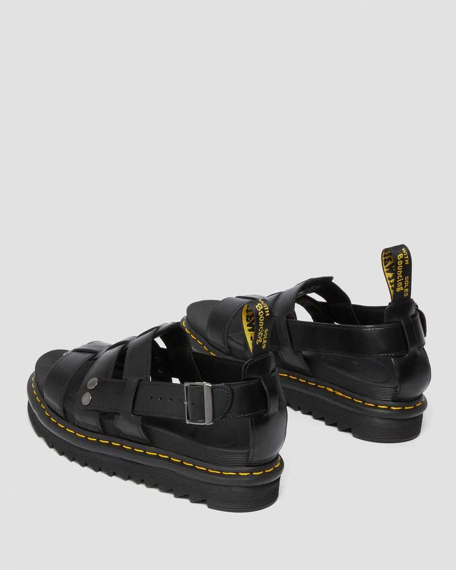 schwarze dr. martens terry herren-riemensandalen