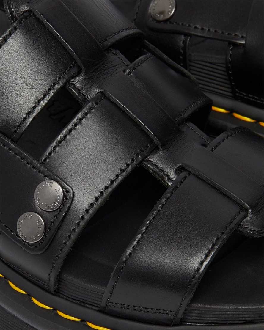 schwarze dr. martens terry herren-riemensandalen