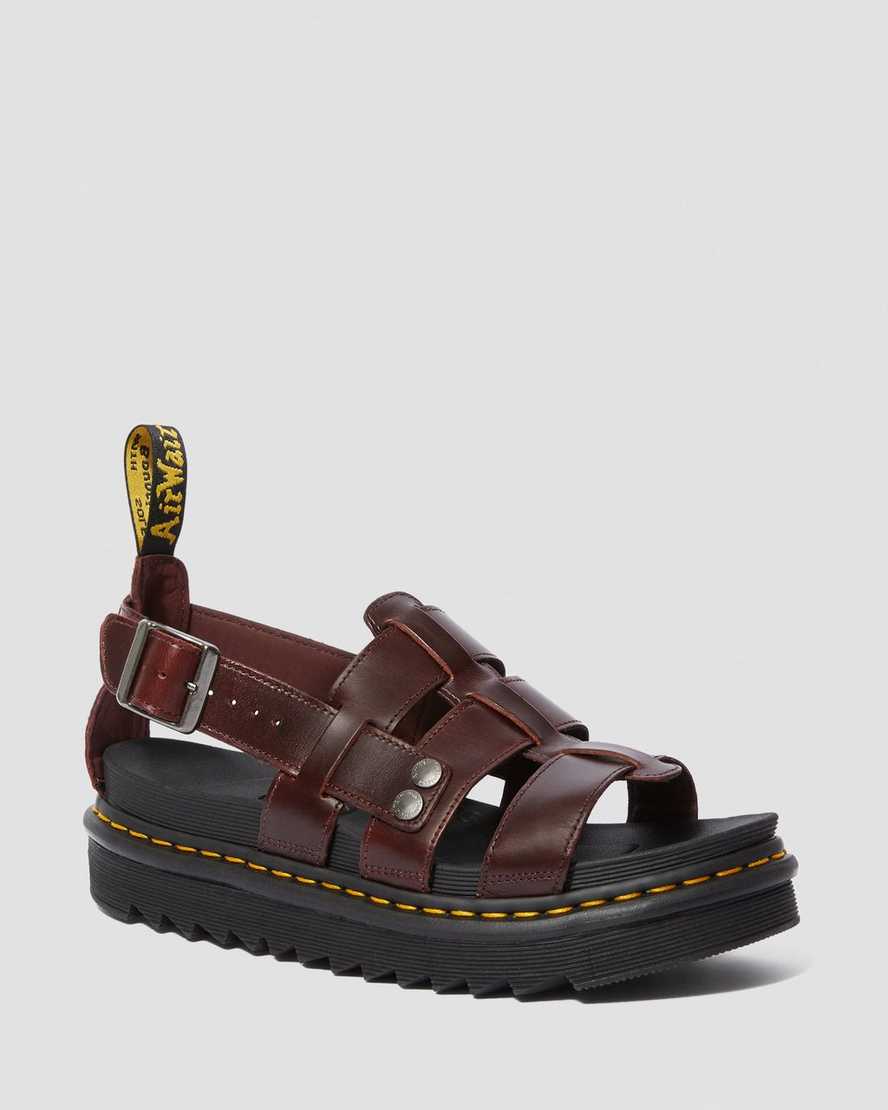 braune dr. martens terry herren-riemensandalen