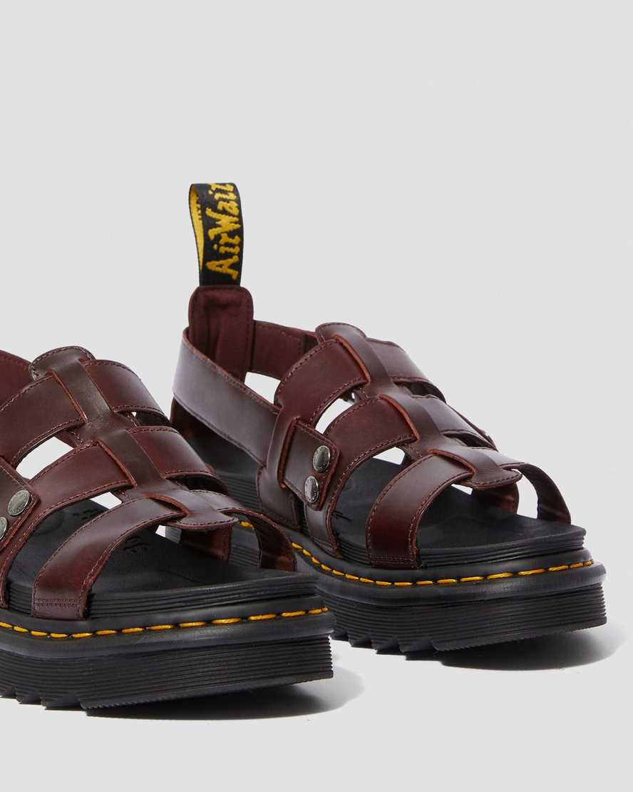 braune dr. martens terry herren-riemensandalen