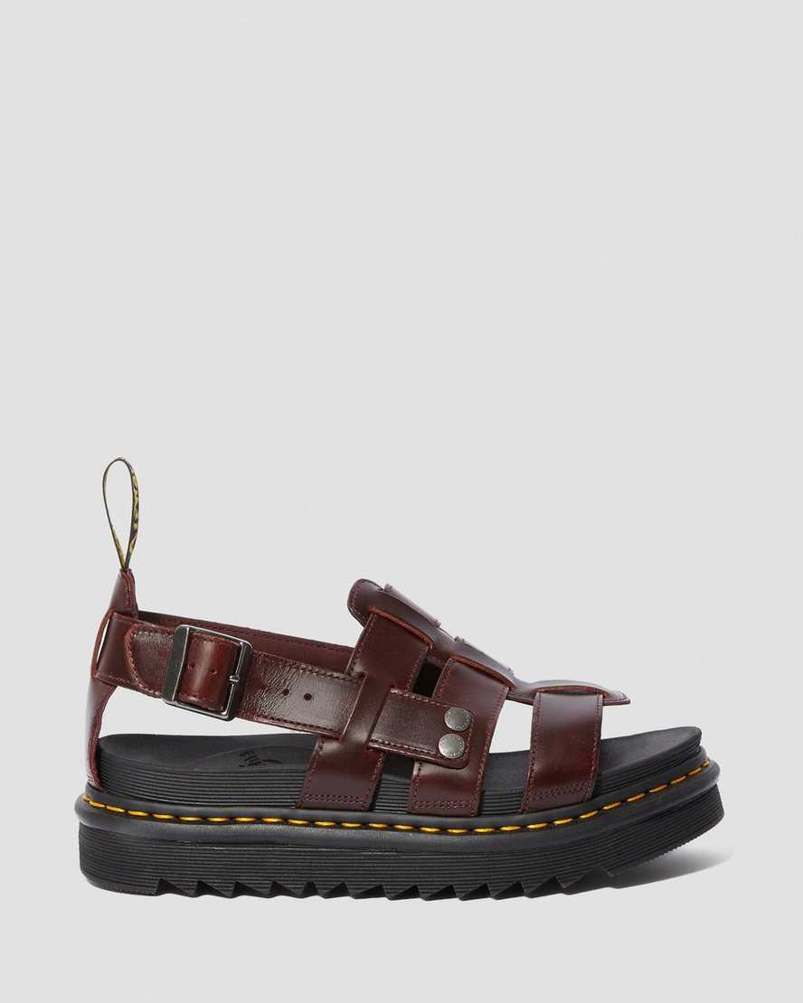 braune dr. martens terry herren-riemensandalen
