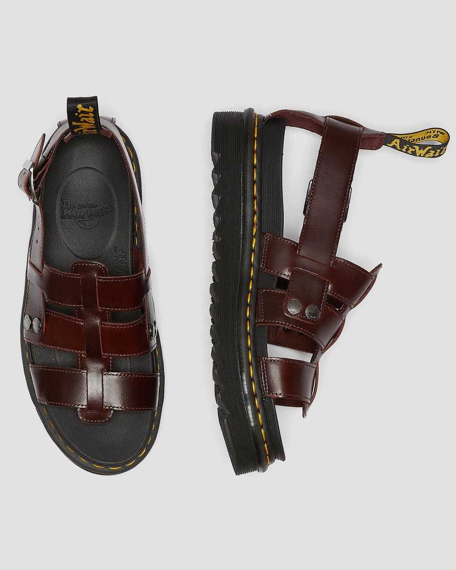 braune dr. martens terry herren-riemensandalen