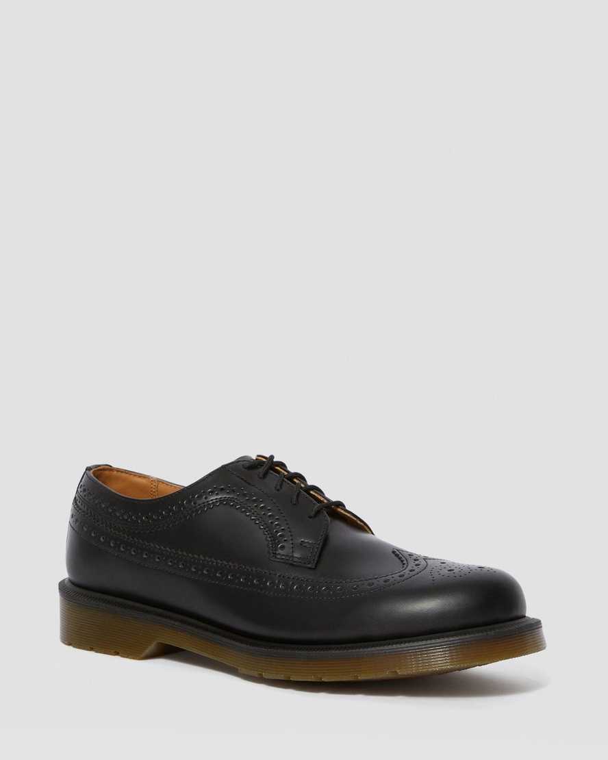 schwarze dr. martens 3989 smooth herren-brogue-schuhe