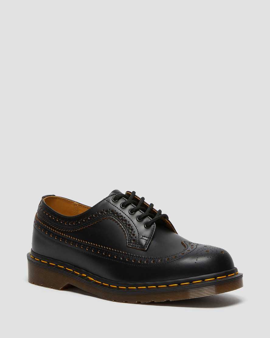 schwarze dr. martens 3989 vintage made in england herren-brogue-schuhe