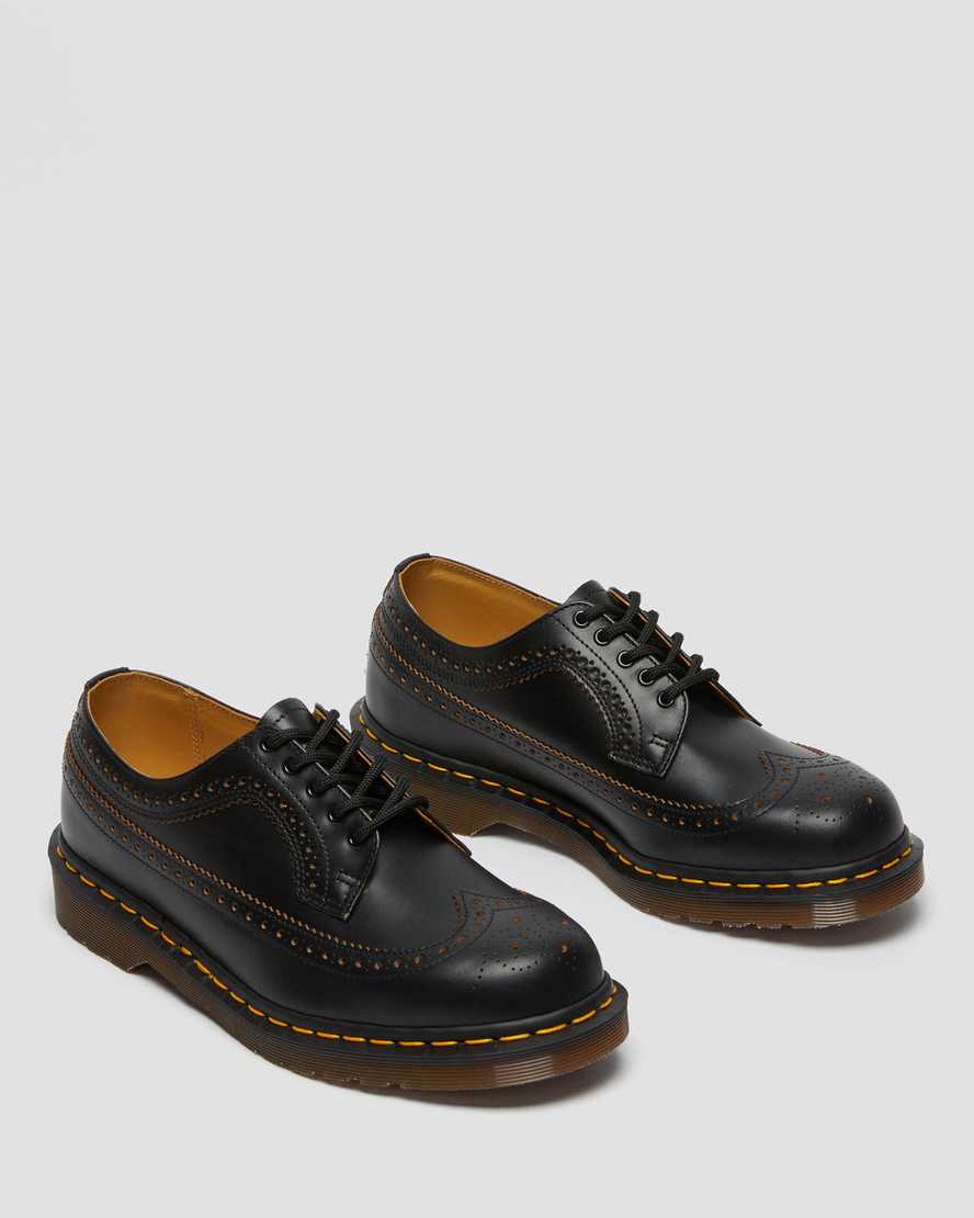 schwarze dr. martens 3989 vintage made in england herren-brogue-schuhe