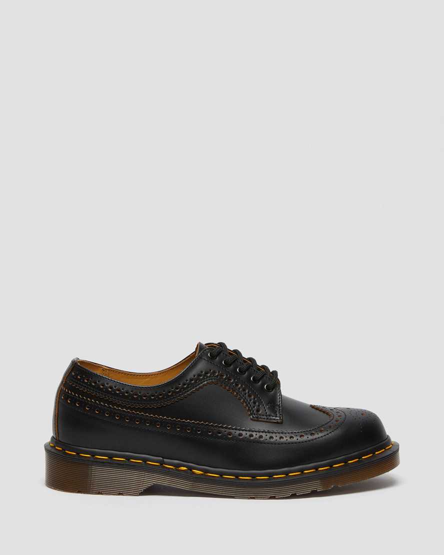schwarze dr. martens 3989 vintage made in england herren-brogue-schuhe