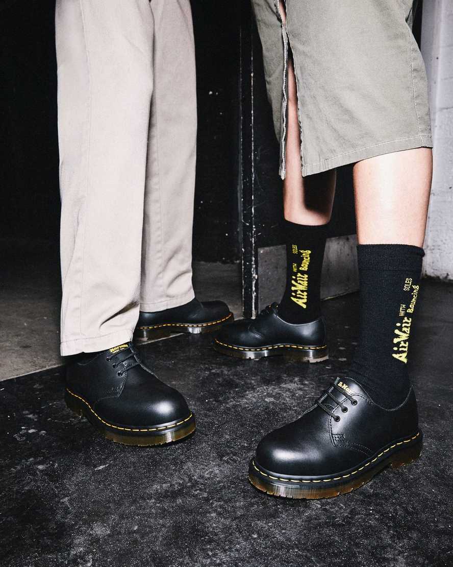 schwarze dr. martens 1461 herren-freizeitschuhe mit rutschfester stahlkappe