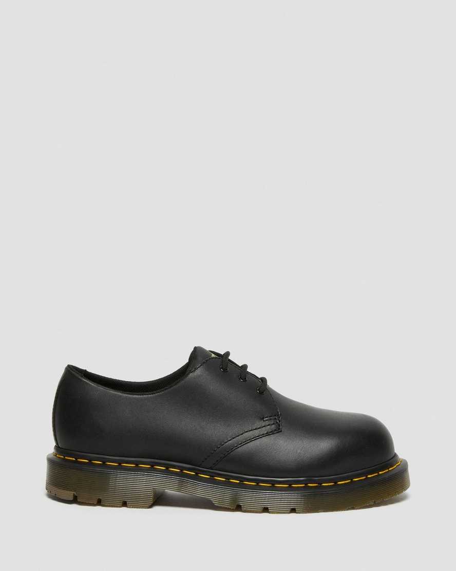 schwarze dr. martens 1461 herren-freizeitschuhe mit rutschfester stahlkappe