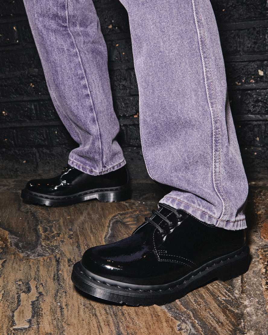 schwarze dr. martens 1461 mono lack herren-freizeitschuhe