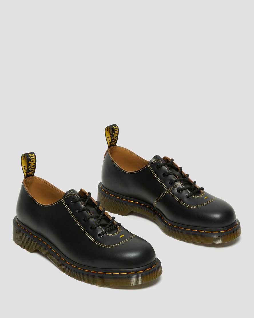 schwarze dr. martens glyndon vintage smooth herren-schnürschuhe