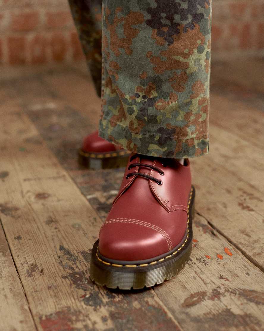 rote dr. martens 1461 bex zehenkappe vintage herren oxford schuhe