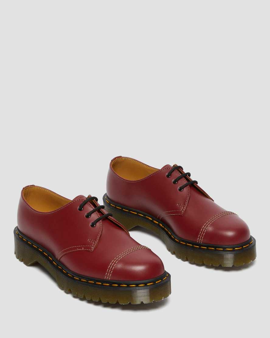 rote dr. martens 1461 bex zehenkappe vintage herren oxford schuhe