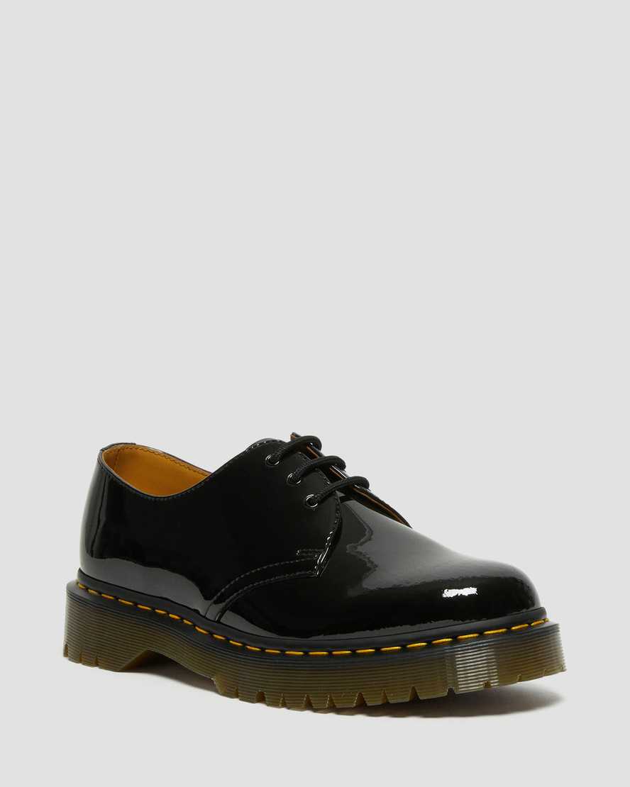 schwarze dr. martens 1461 bex lackleder-herrenschuhe